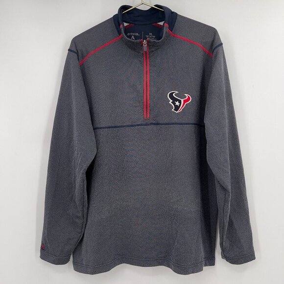 Antigua NFL Houston Texans Quarter-Zip Pullover – Men’s XL Navy/Gray - Picture 1 of 9